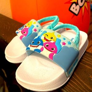 Toddler size 6 baby shark sandals